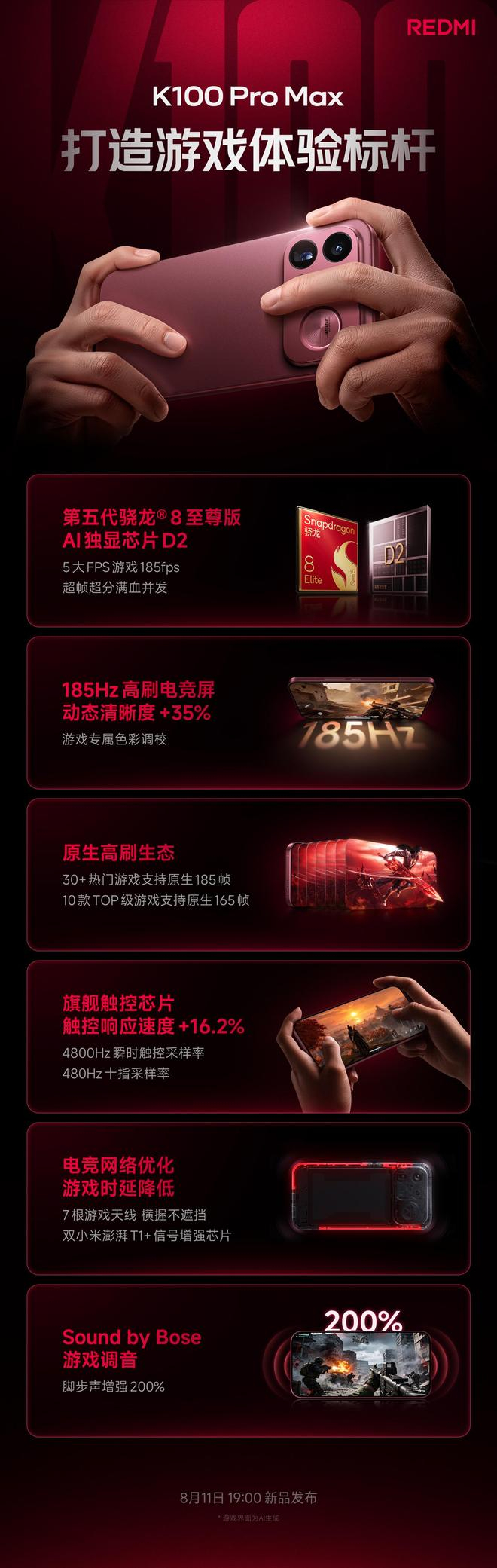 REDMI K100 Pro Max官宣小米首款185Hz电竞屏，旗舰触控芯片